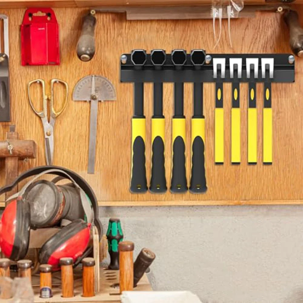 Steel Hammer Rack Organizer Wall Mount Tool Bracket for Workshop Garage Shed Organize and Store Multiple Hand Tools