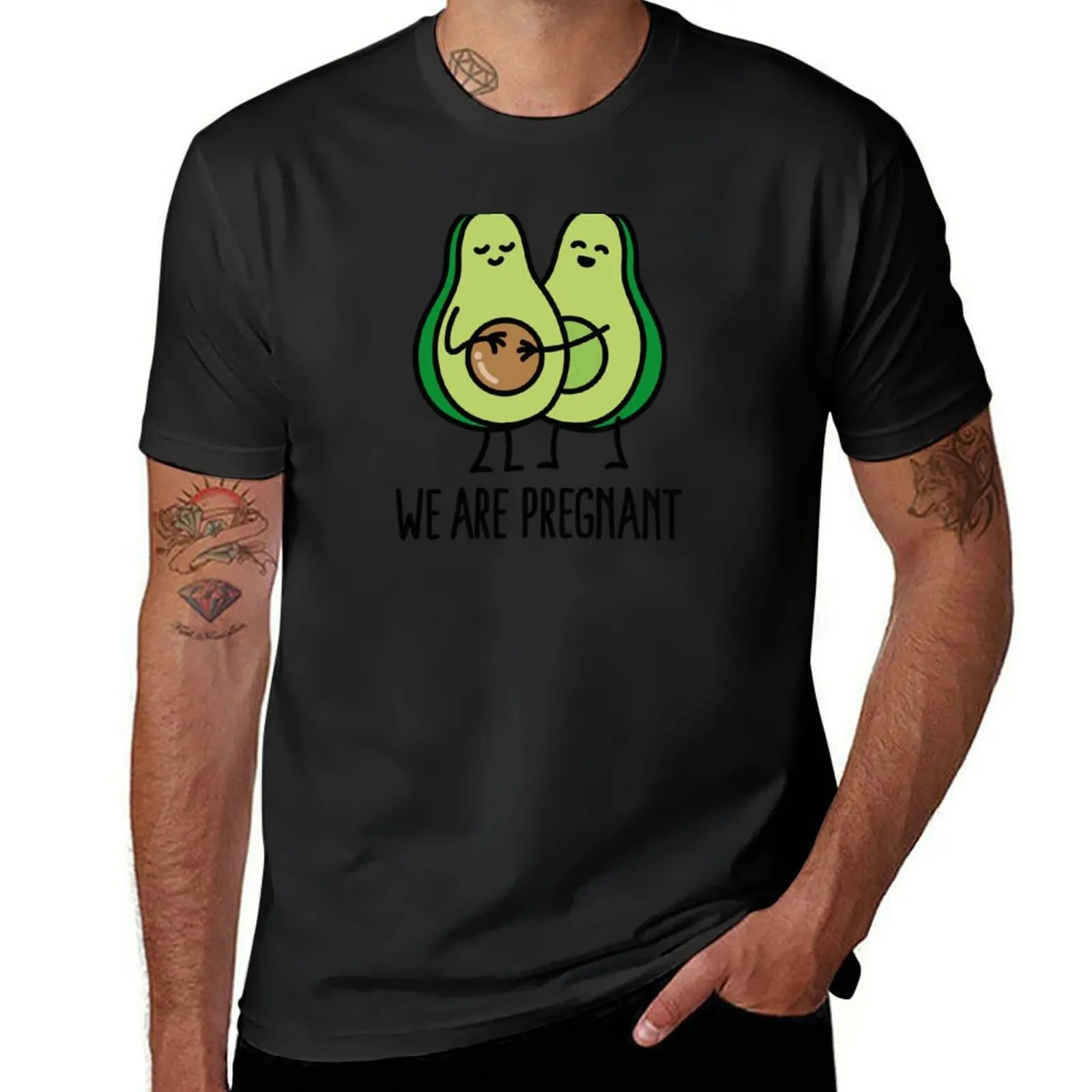 We are pregnant - Avocado T-Shirt plain korean fashion designer t shirt men