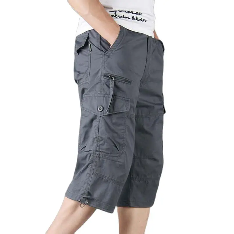 

Летние военные шорты-карго длиной до икры, мужские повседневные хлопковые бриджи с несколькими карманами, укороченные брюки, камуфляжные шорты 5XL Z1