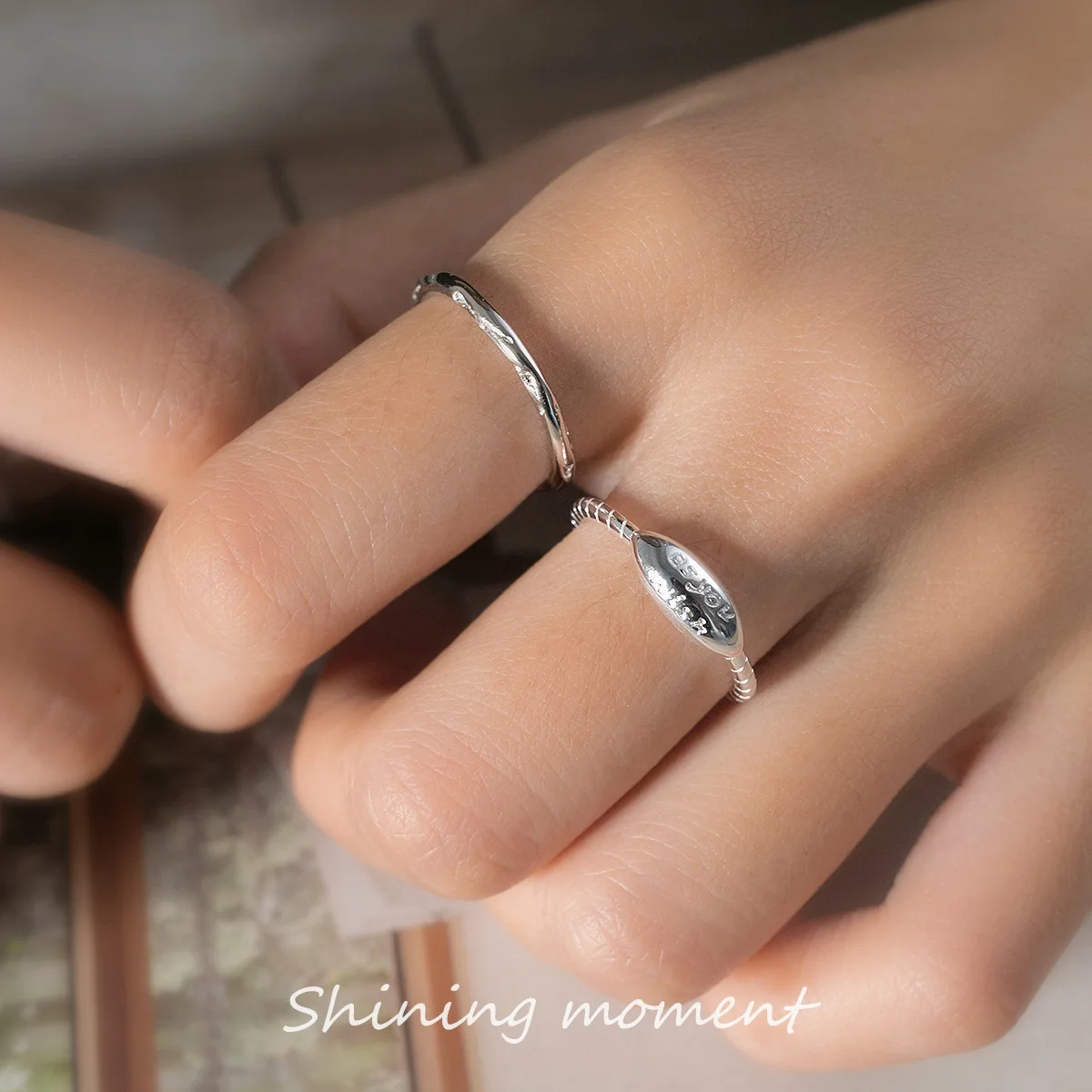 

925 Sterling Silver Luxury Jewelry Letter Ellipse ​Adjustable Rings For Women Couple Engagement Wedding Accessories Wholesale