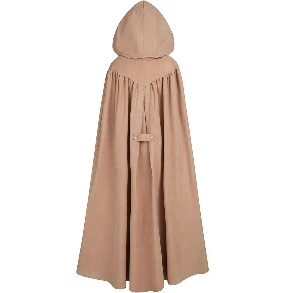 Practical Anime Medieval Cloak Fantasy Pastoral Ribbon Edge Hooded Cape Gothic Dark Style Renaissance Costume Stage Drama