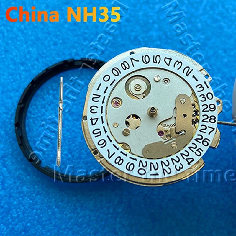 New China Made NH35 Automatic Mechanical Movement High Accuracy 24 Jewels Mod Watch Replacement Japan NH35 Date At 3:00