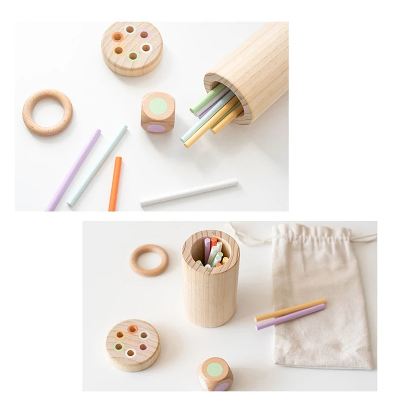 Kid Colorful Wooden Stick Balance Toy Educational Matching Fine Motor Skills Color Sorting Sensory Toys For Toddler