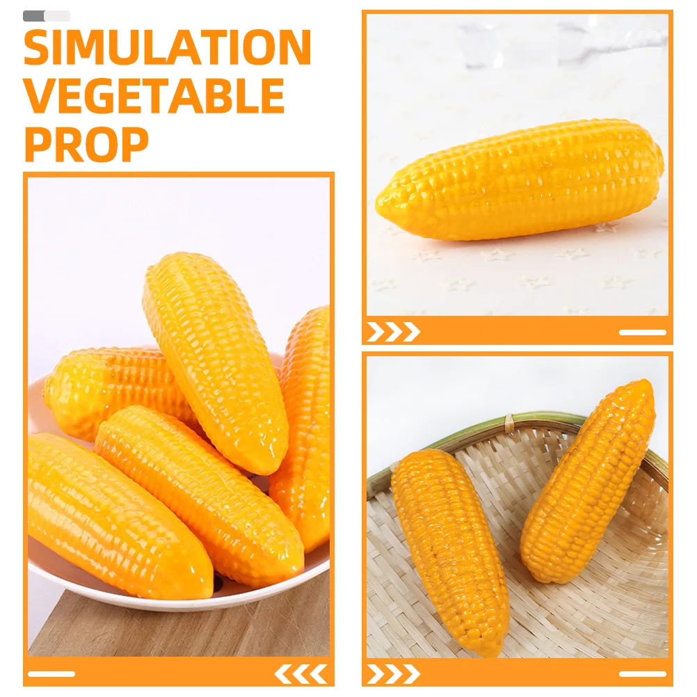 4 Pcs Food Toys Simulated Vegetable Model Faux Corn Lifelike Adornment Cob Artificial Decor Models Orange Simulation Baby