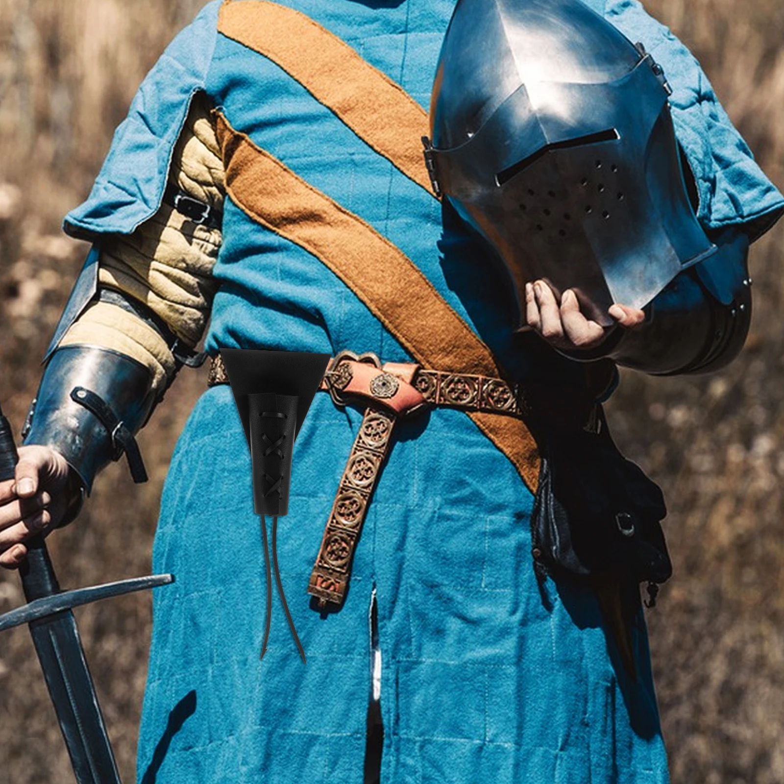 

Medieval Sword Frog PU Sleeve for Cosplay Stage Performance Reusable Single Holders Sheath Accessories