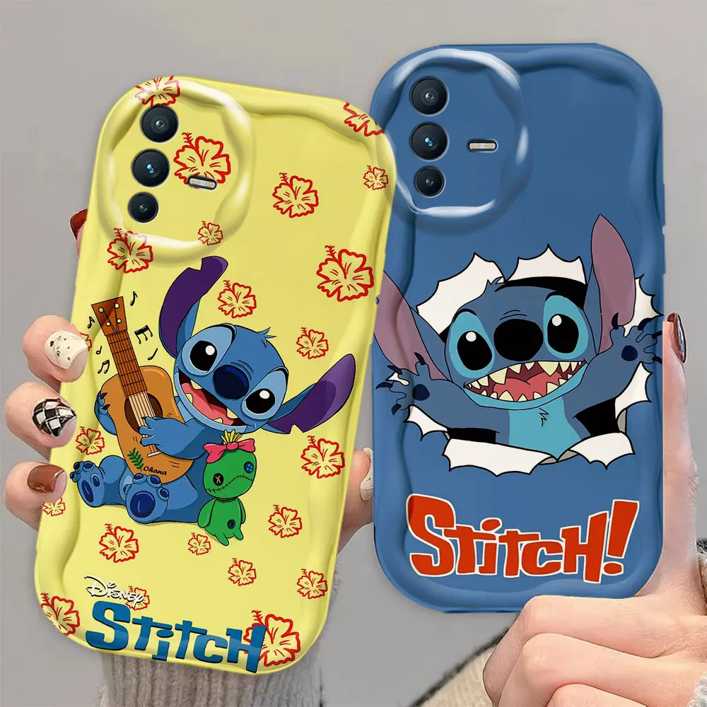 Cartoon D-Disney Stitch 3D Wave Case For Infinix SPARK CAMON NOTE HOT 40 40I ZERO 30 30I 20 20I 12 9 POVA SMART 6 7 8 GT Case