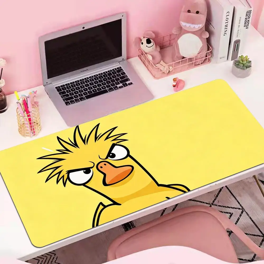 

HYBXAXC cute Little yellow duck Design Gaming Accessories Mouse Pad Computer Deskpad Game Mousepad Locking Edge Keyboard Mat