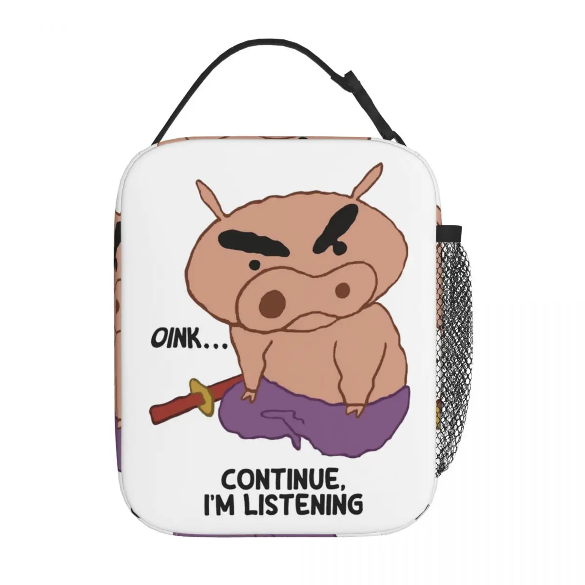 Brave Pig Crayons Shin-chans Insulated Lunch Bag Large Meal Container Thermal Bag Tote Lunch Box Work Outdoor Food Bag