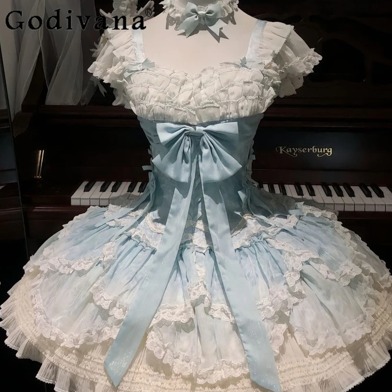 

Green Lolita Sweet Cute JSK Dress for Ladies Elegant Doll Style Ballet Lolita Dress Women's Japanese Style Lolita Dress