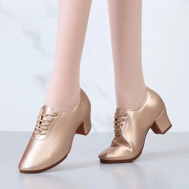 

Fashion Women's High Heeled Leather Woman Dancing Dance Shoes Sneakers Ladies Modern Dancing Shoes Girls Ballroom Latin