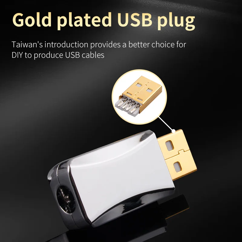 Cabo de dados de áudio de alta fidelidade diy usb a b 2.0 conector jack fósforo bronze conector a-tipo macho 2.0 terminal b-tipo porta