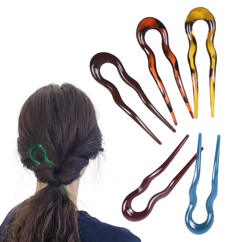 1 Pcs U-shaped Hairpin Fixing Hair Clips Chignon Hair Fork Stick Hairdressing Tools Hair Accessories for Women