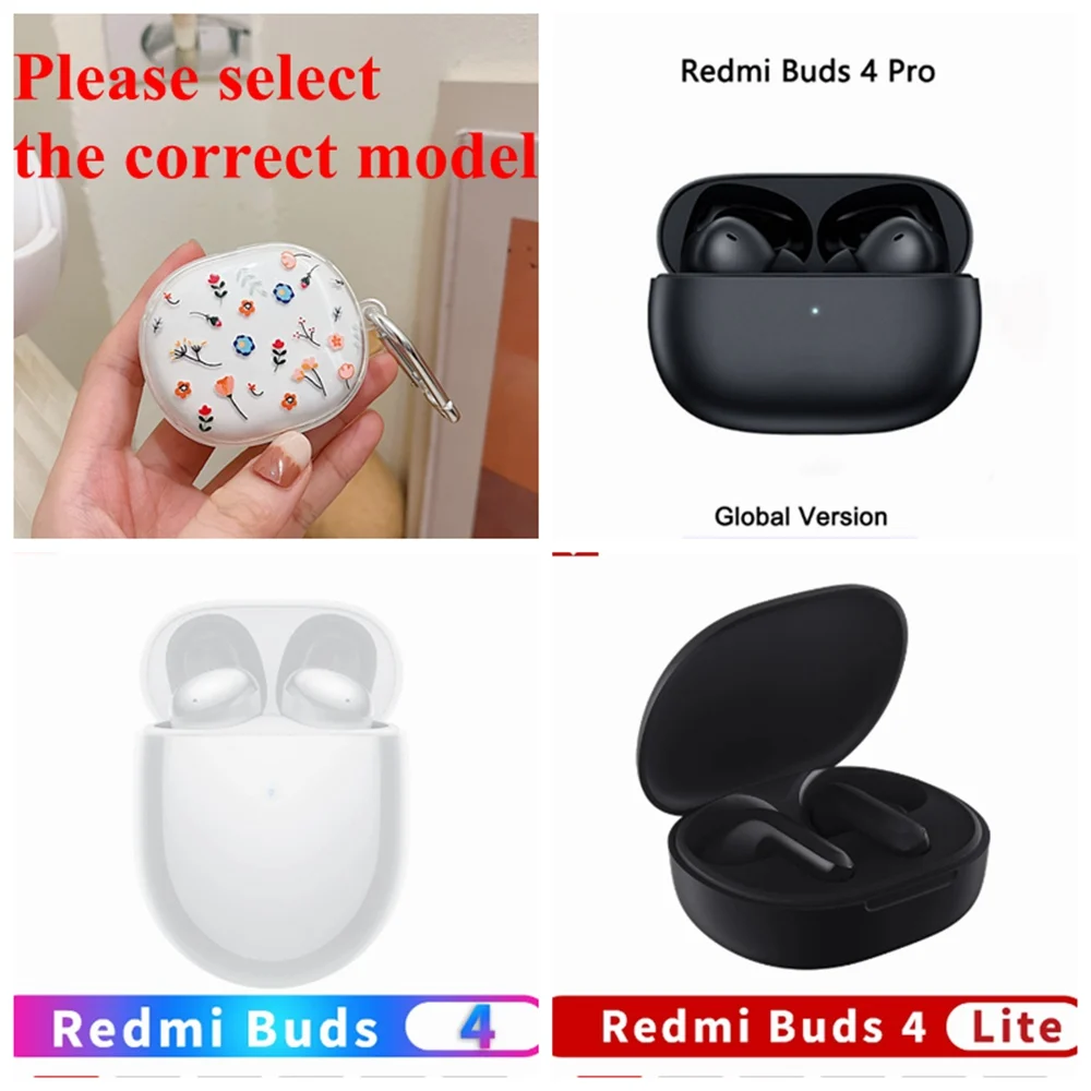 Cartoon Flower Case For Xiaomi Redmi Buds 4 Lite Cover Soft Protective Earphone Case For Redmi Buds4 Lite Charging Box Shell