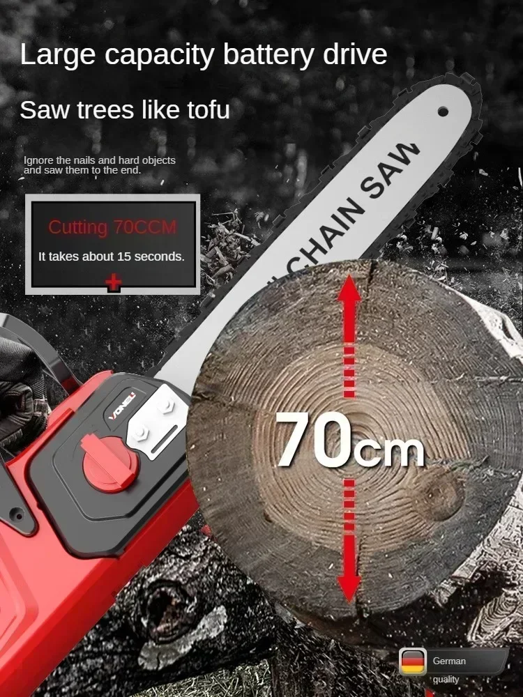 

Powerful Lithium Battery Electric Chain Saw for Wood Cutting at Home QCC