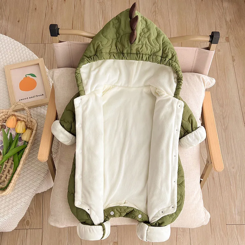 IYEAL الشتاء طفل دافئ الصوف سميكة بذلة الاطفال وزرة طفل الفتيات الفتيان مقنعين بذلة لحديثي الولادة السروال القصير #3