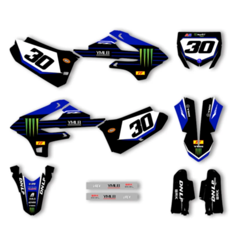 

DSMTECH Custom Team Graphics Decals For 3M Stickers Kit For YAMAHA YZ85 2022 2023 2024 2025 85 001