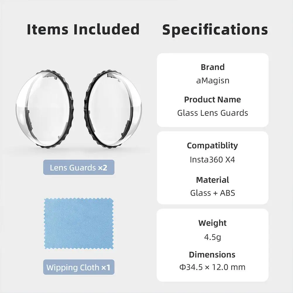 Glass Lens Guard for Insta360 X4 Action camera Accessories Rotating Lens Glass Protector Cover