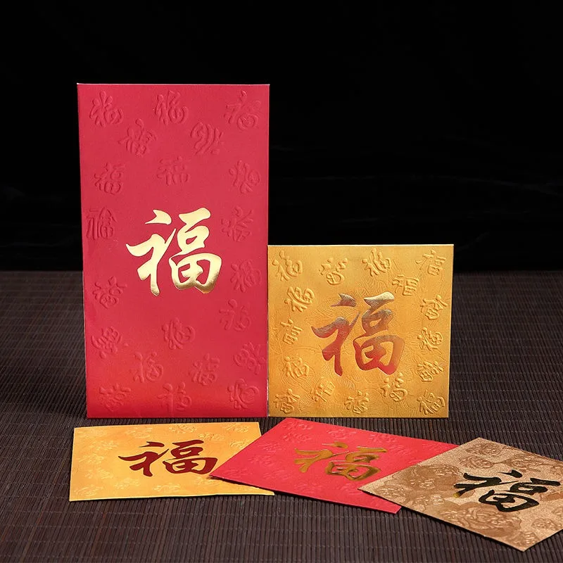 30pcs Chinese Fu Red Envelopes Hongbao Lucky Money Gift Envelopes Red Packet For New Year Blessing