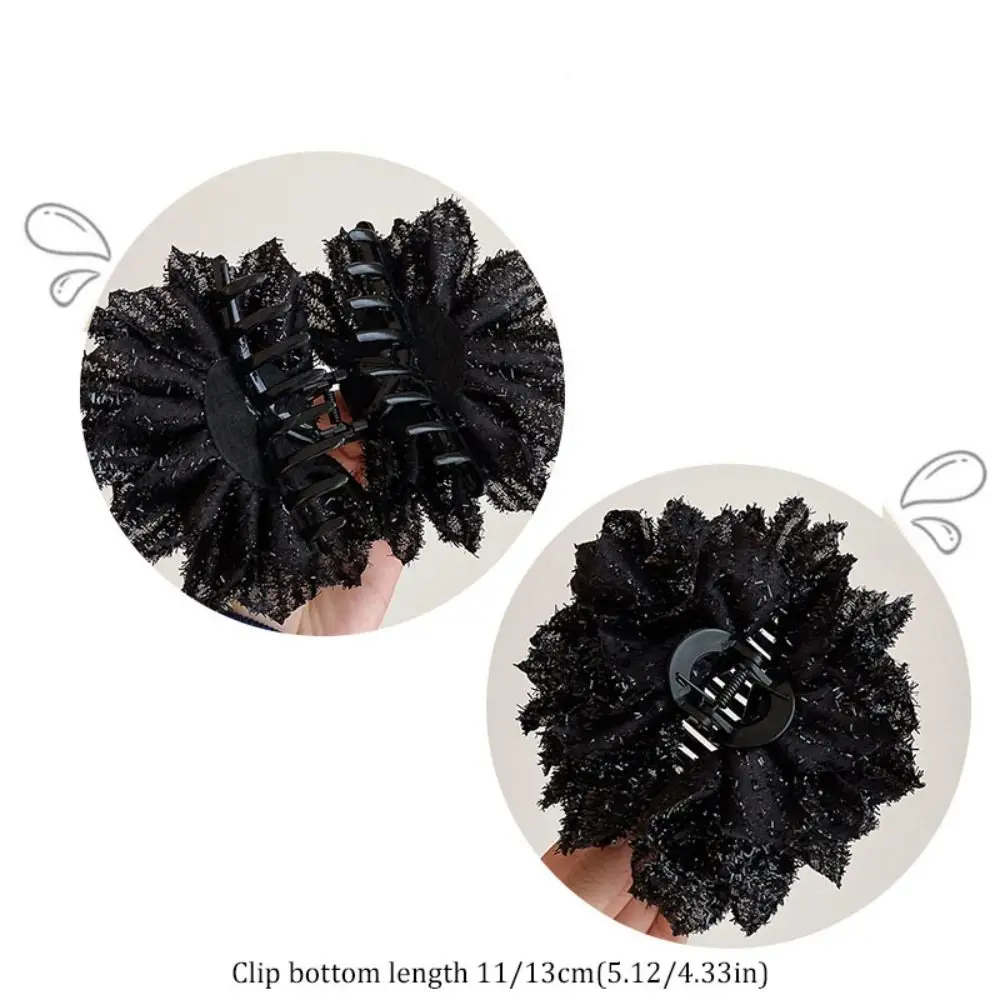 Nova gaze flor grampo de cabelo dupla face 11/13cm hairpin estereoscópico rabo de cavalo clipes acessórios para o cabelo