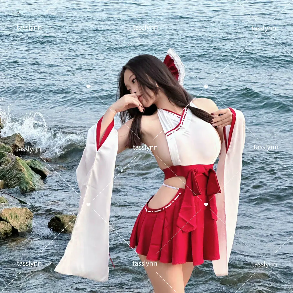 Anime Miyamizu Mitsuha Cosplay Kostüme Japanischen HIMIKO Kimono Hexe Uniform Sexy Bikini Psychischen Halloween Kostüme