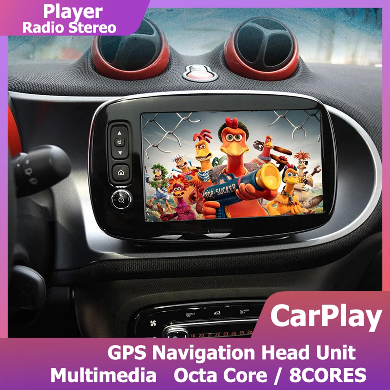 8 "para Mercedes Benz Smart 453 Fortwo Forfour 15-19 Android 14 CarPlay reproductor de navegación GPS unidad principal Radio estéreo Multimedia