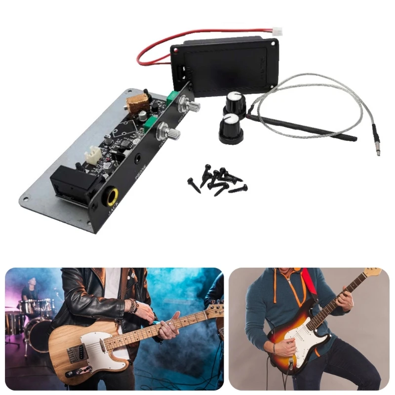 Guitar Pickup with Tone Volumes Control Knob Balanced Sensing Piezo Preamp Pickup Guitar Accessories