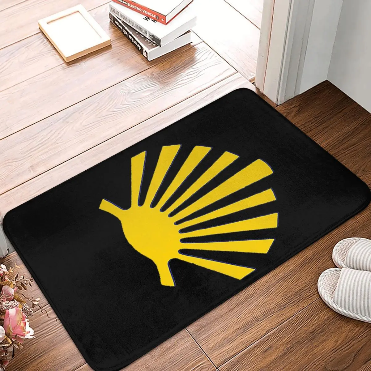 Camino De Santiago Symbol Large Yellow Scallop Shell Anti-slip Doormat Floor Mat Carpet Rug for Kitchen Entrance Footpad Mats