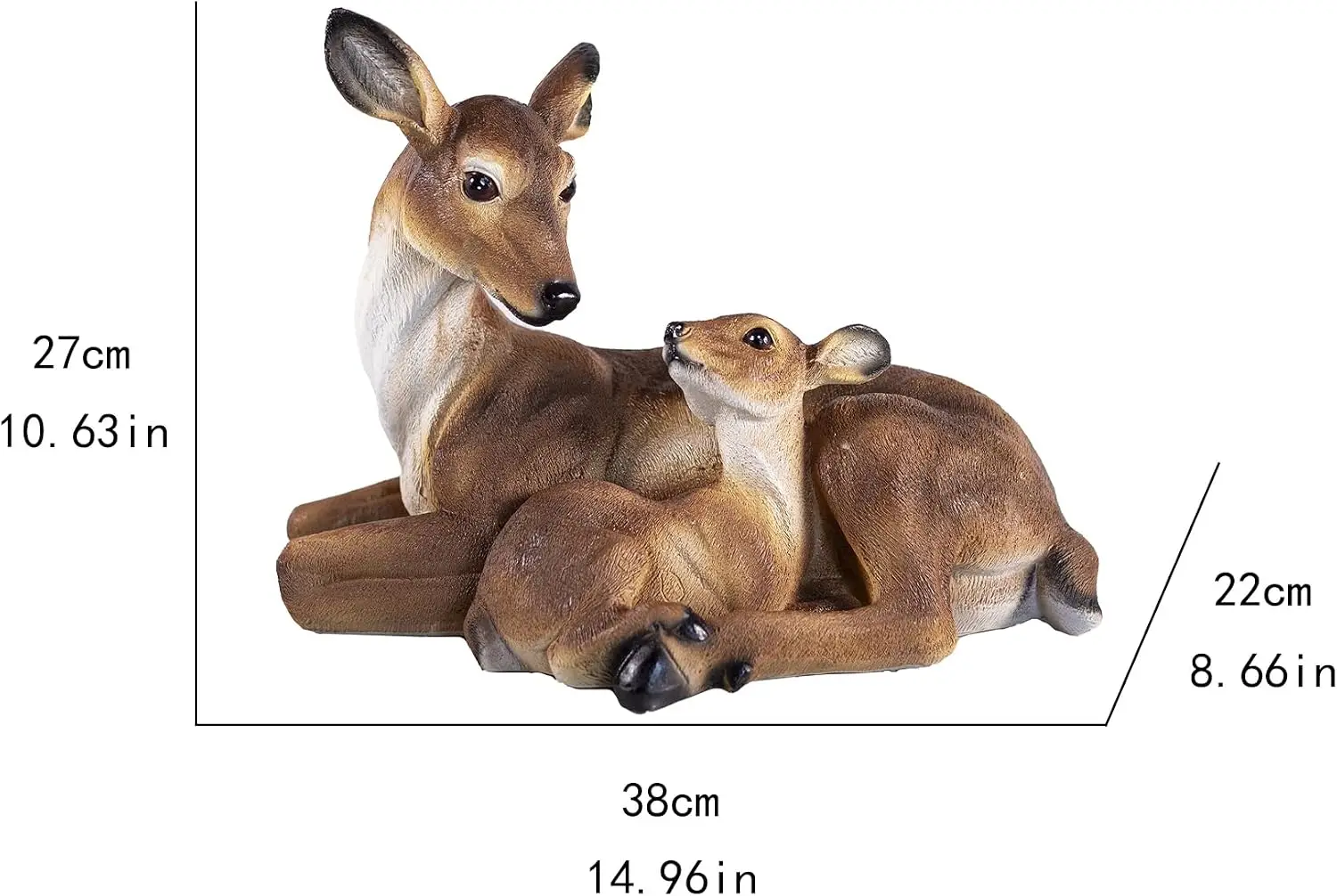 Mother Fawn Deer Statue Garden Outdoor Yard Patio Christmas Gift