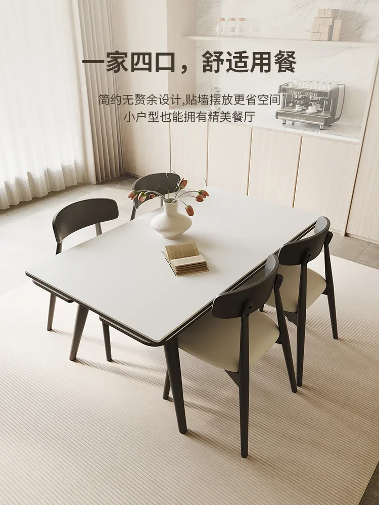 

Solid wood dining table modern simple retractable dining table and chair combination variable round table square