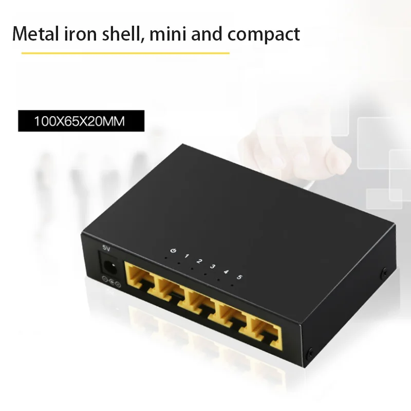 Rj45 Switch Game Network Switch Internet Splitter Lan Hub Ethernet Smart Network Switcher Adapter 5-Poorten 100M Switch Rj45 Hub