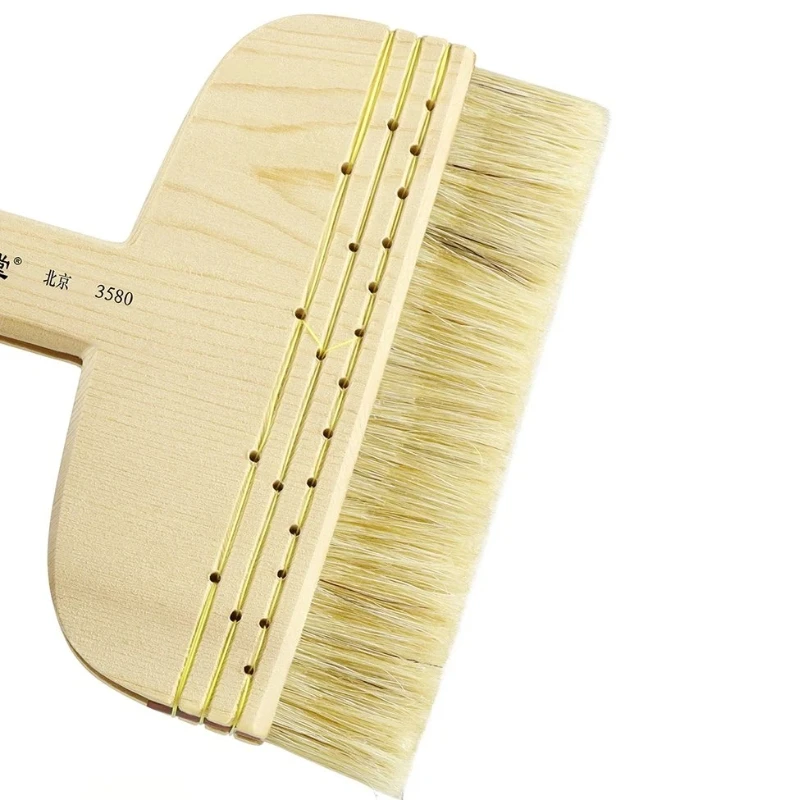 Professional Thick Widened Hog Bristle Flat Row Brush Sturdy Bristles Wood Handle Artist Oil Acrylic Painting Creation Art Tools