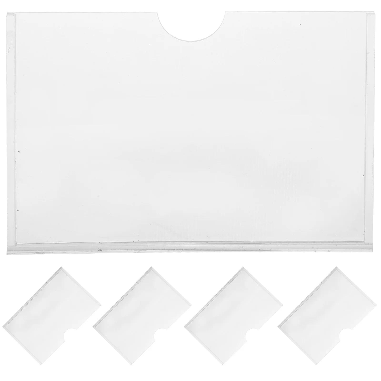

5pcs Clear Acrylic Card Display Rack Wall-Mounted File Showing Holder For Office Home School Multi-Use Name Label Picture