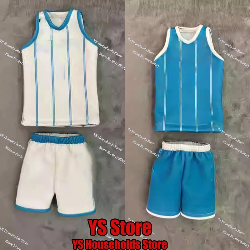 1/6 Basketball Player Mini Sport Jersey NO.1/ 2 Print Sleeveless T-shirt Shorts Uniform Set For 12