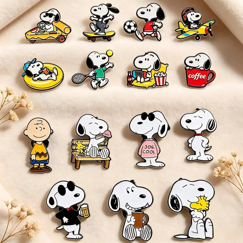 Snoopy & Charlie Brown Kawaii Enamel Pin Collection Cute Lapel Pins Alloy Badges for Backpack Accessories for Fans