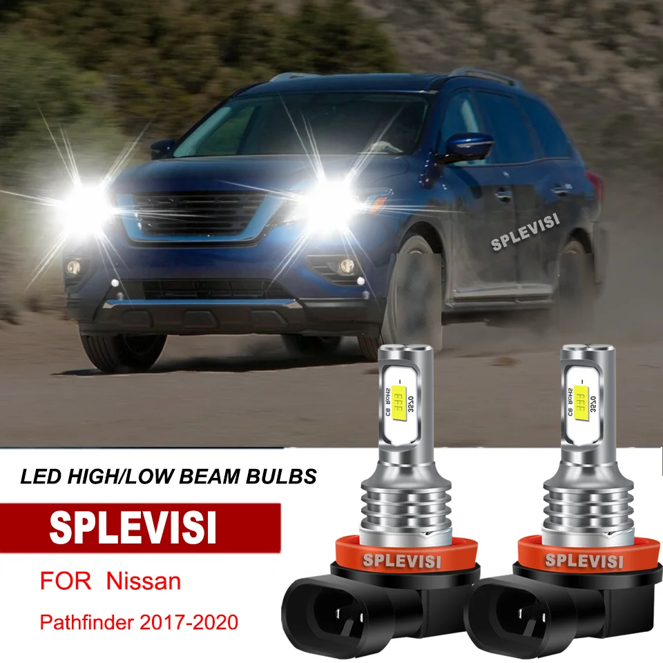 

2x H11 Car LED Headlight High/Low Beam Bulbs Kit IP67 White For Nissan Pathfinder 2017-2020 Sentra 2013-2019 Versa 2021-2022