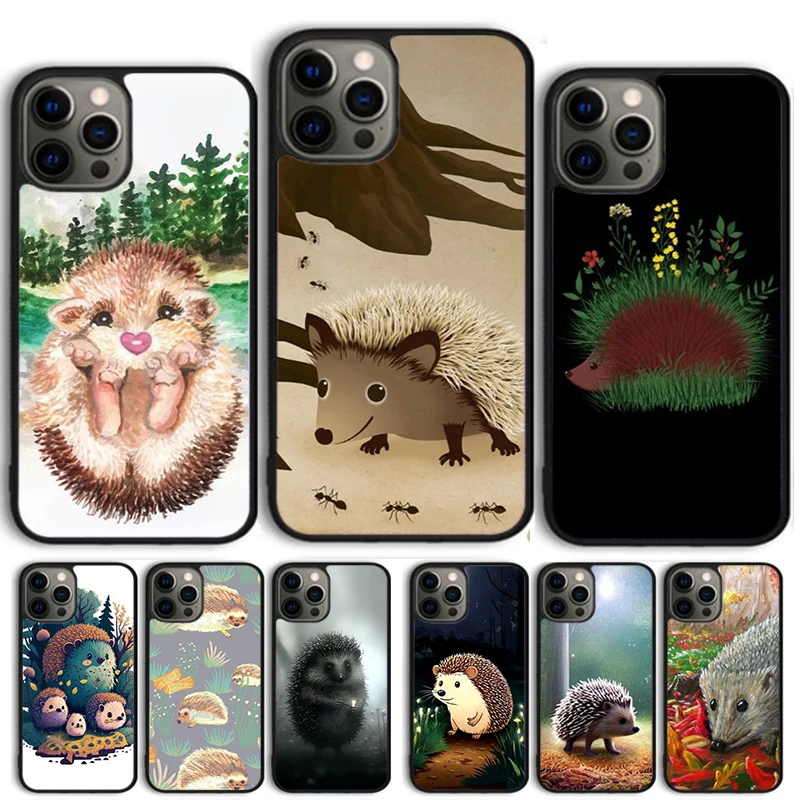 القنفذ في الغابة جراب هاتف آيفون 17 الهواء 16 15 14 13 12 11 برو ماكس زائد غطاء مقاوم للصدمات