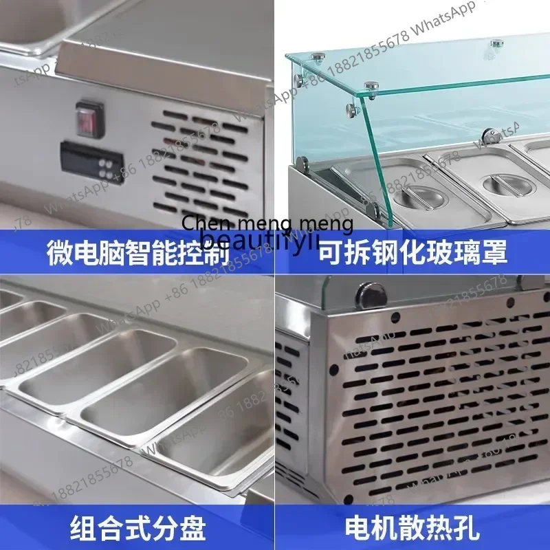 Hot sales Jiangsi counter-top salad cabinet, counter-top salad cabinet, counter-top pizza spreader, dessert freezer