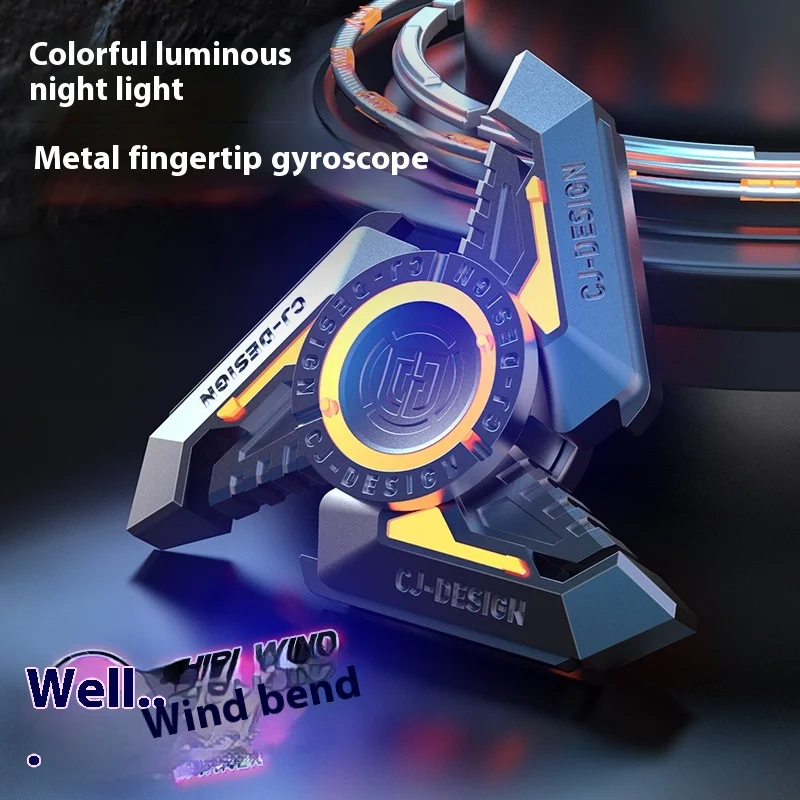 

Blade Runner Style Alloy Fidget Spinner Светящийся палец Верхняя ветряная мельница Cut Черные технические игрушки для мальчиков Снятие стресса Освещение рук