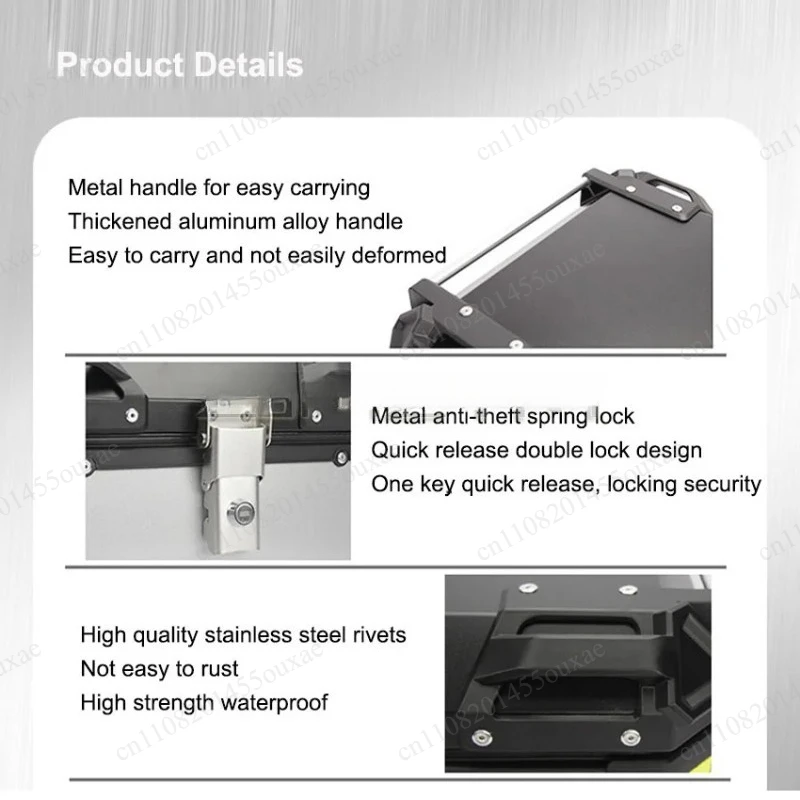 28L Aluminum Motorbike Side Storage Box Pair Locked Rear Travel Luggage Universal Motorcycle Tool Container