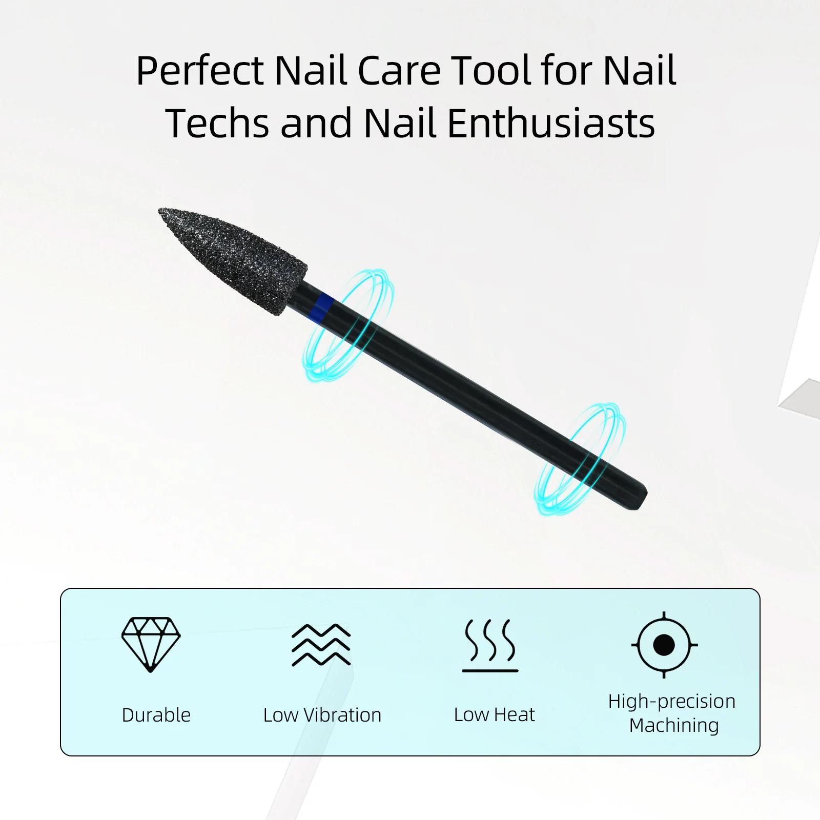 HYTOOS Large Cone Black Diamond Nail Drill Bits Pro Dead Skin Cleaner Cuticle Clean Russian Prep Tool for Manicure Technician