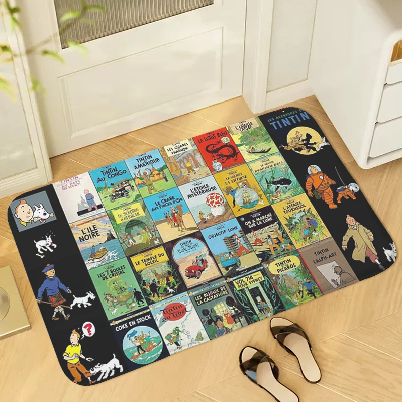 

House Entrance Mat T-Tintins Bathroom Corridor Carpet for Kitchen Slip-resistant Balcony Living Room Rug Custom Doormat Home