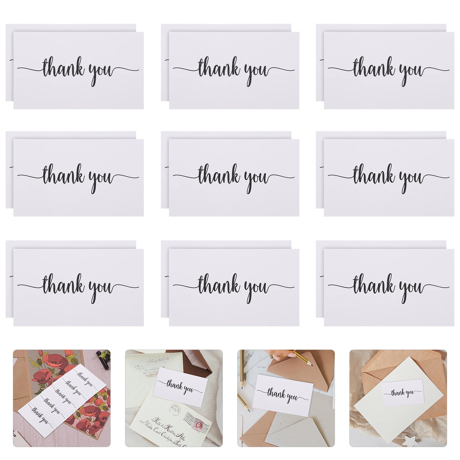 

150 Pcs Thank You Card Professional Cards Small Floral Gratitude Paper Waiter Mother Wedding