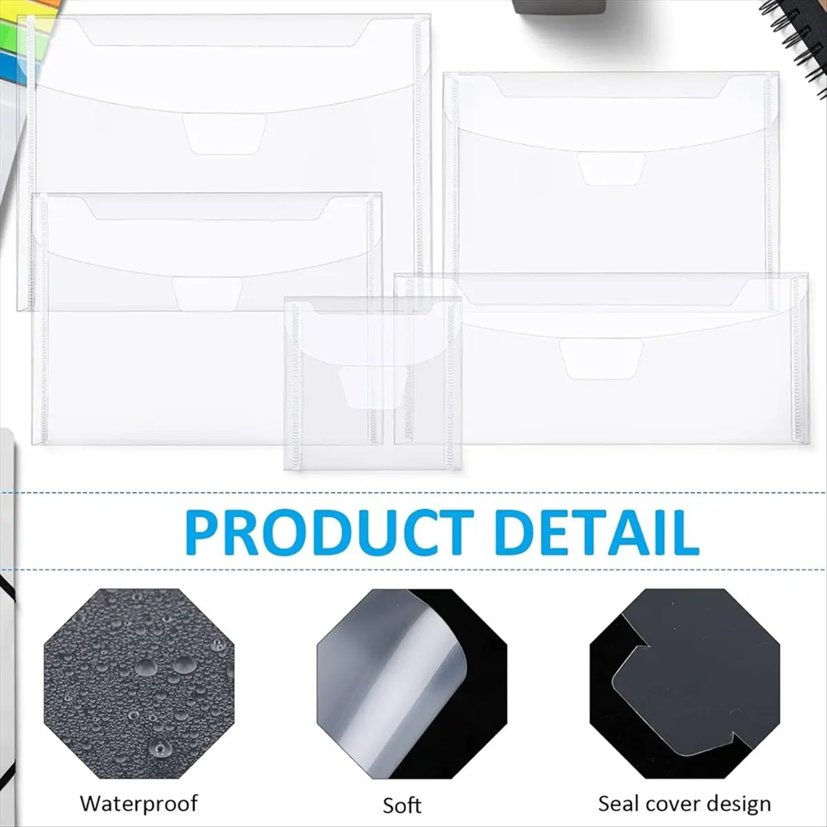 

A24I 150 Pieces Stamp and Die Storage Bag 5 Sizes for Cutting Stencil for Card Making,Clear Stamp Storage with Label Stickers