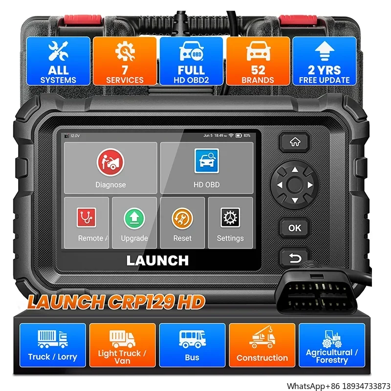 2024 New  CRP129 HD Elite 24V Heavy Duty Truck Diagnostic Scan Tool Commercial Vehicle HD OBD2 Scanner