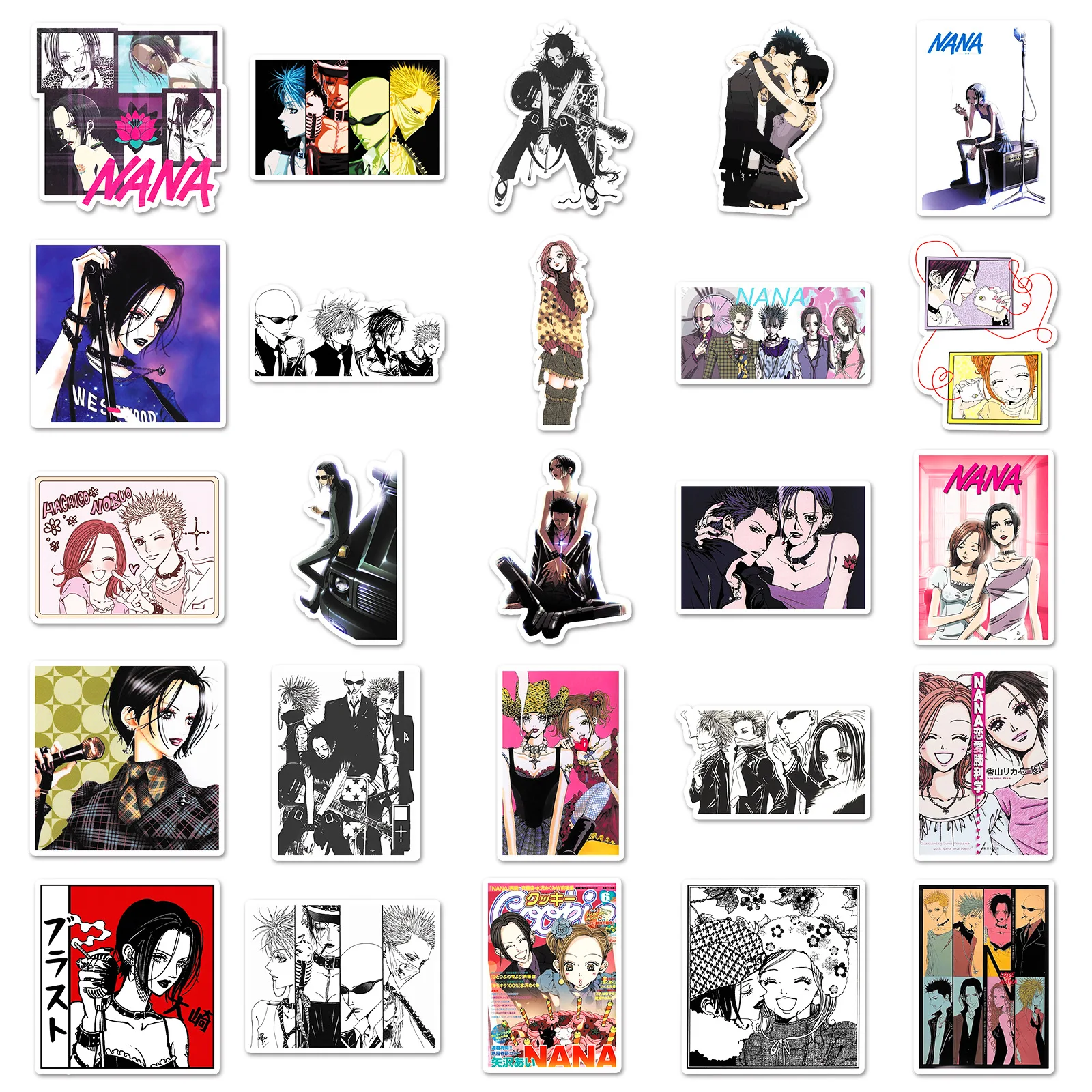 50 Uds. De cómics japoneses para niñas NANA, pegatinas impermeables de dibujos animados, decoración para cuaderno, guitarra móvil, taza de agua, maleta, juguetes de grafiti