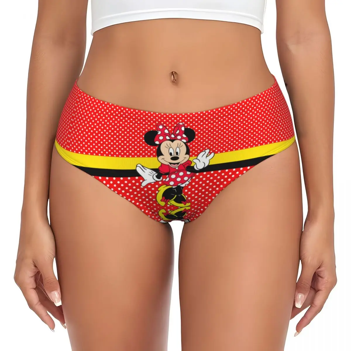 مخصص المرأة ميني ماوس Polkadot أنيمي سراويل قصيرة الإناث تمتد الملابس الداخلية السروال