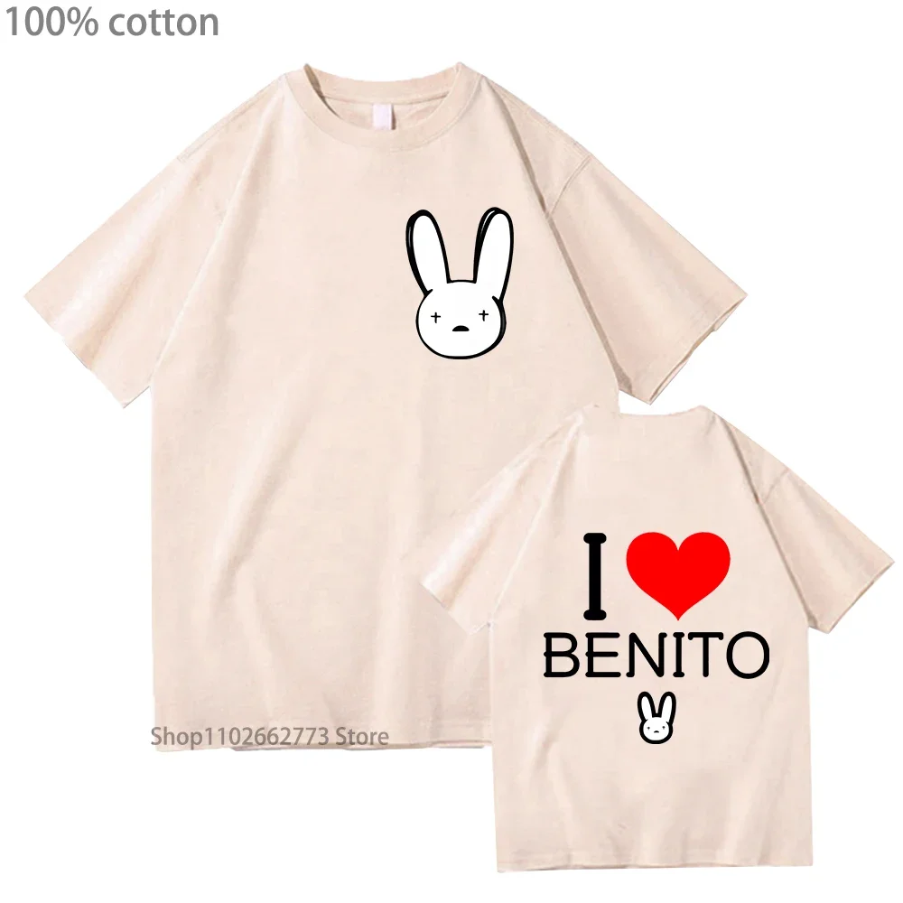 سيئة الأرنب قميص أنا أحب بينيتو تي شيرت UN VERANO SIN TI تي شيرت الرجال الهيب هوب تي شيرت 100% القطن الشارع الشهير المرأة الصيف التي شيرت