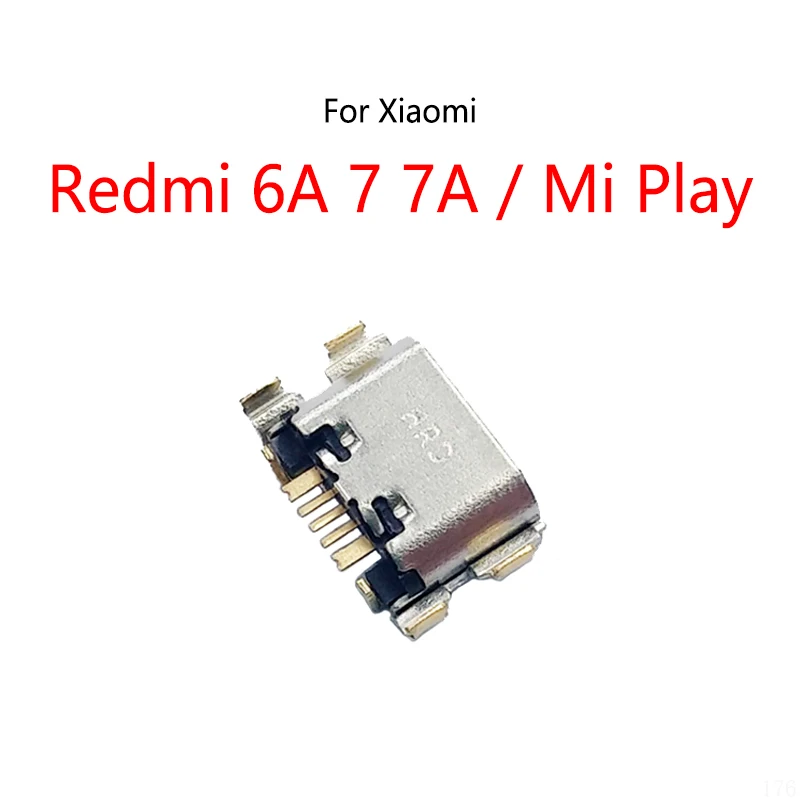 10PCS/Lot For Xiaomi Mi Play / Redmi 6A 7 7A Micro USB Charging Dock Charge Socket Port Jack Plug Connector