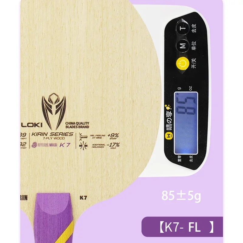 Original LOKI Kirin K5 K6 K7 Tischtennisschläger, vollholz, elastisch, Ping-Pong-Klinge mit Clear Touch, schneller Angriff mit Loop-Antrieb