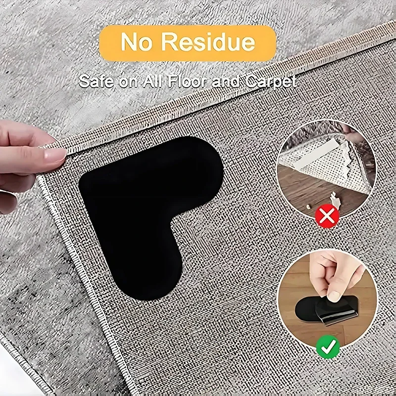 ♥ وسادات قابض غير قابلة للانزلاق على شكل قلب - ملصقات ذاتية اللصق مضادة للانزلاق للسجاد والسجاد والأثاث لمنع الانزلاق